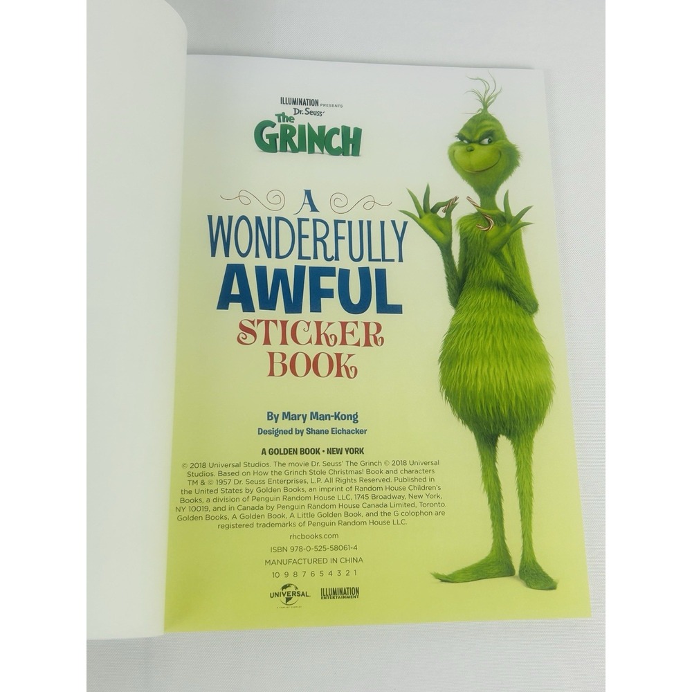 Dr. Seuss The Grinch A Wonderfully Awful Sticker Book 500 Stickers Christmas NEW - Picture 3 of 12